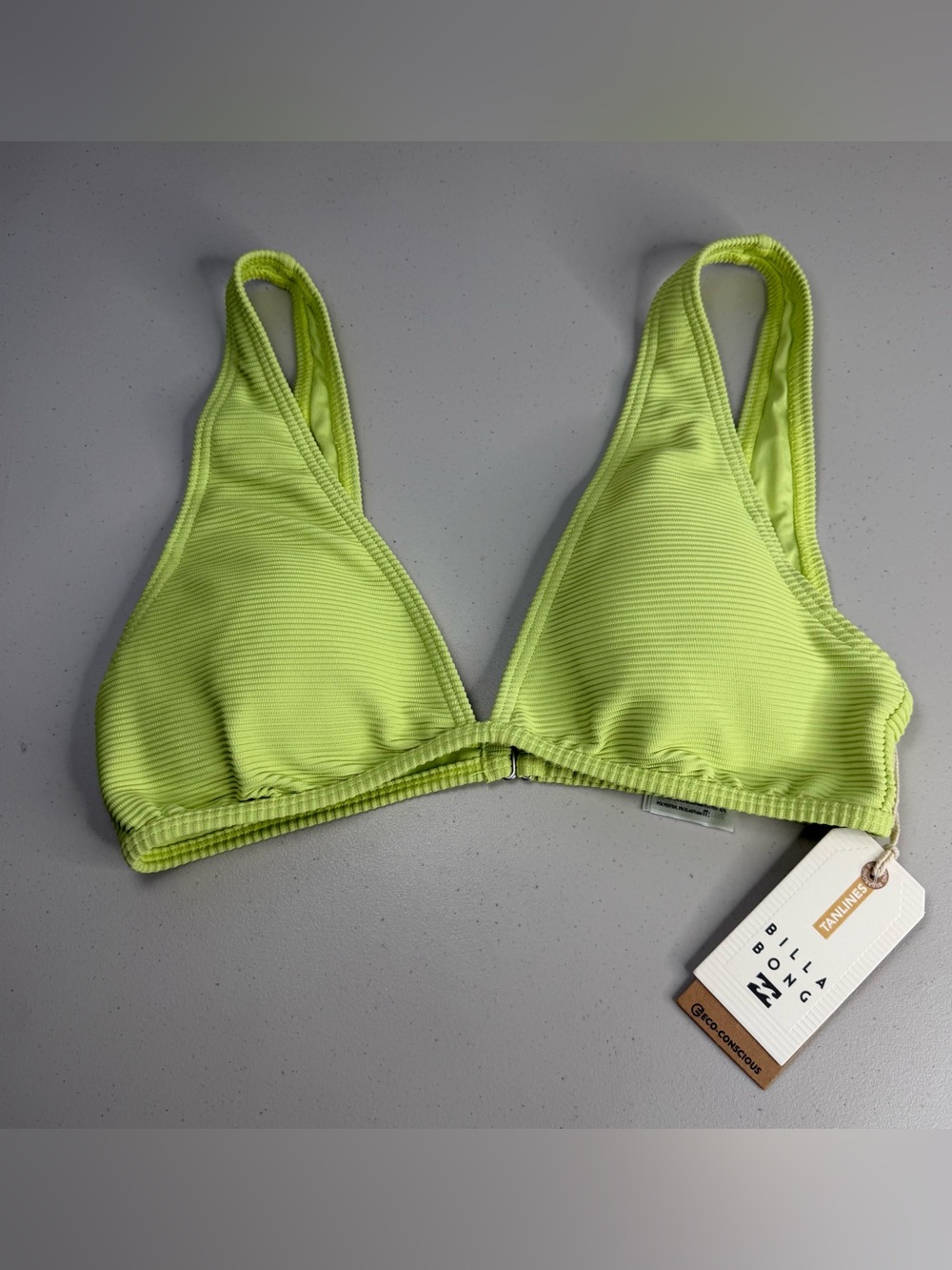 Billabong Bikini Top Green Large Tanlines Ava Tank Ribbed New